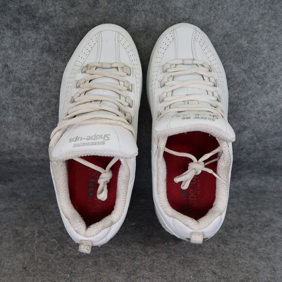 Skechers Shoes Womens 9 Shape Up Sneaker Work Slip Resistant Leather White Retro - Picture 9 of 16